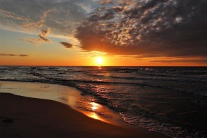 Zachód słońca Morza Bałtyckiego